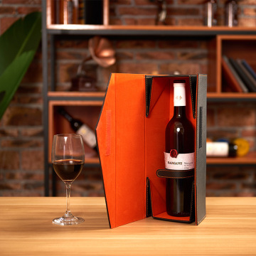 Single Leather Folding Wine Facking Box