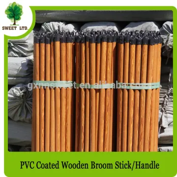 120x2.2cm Plastic covered wooden broom stick wood floor mop handle