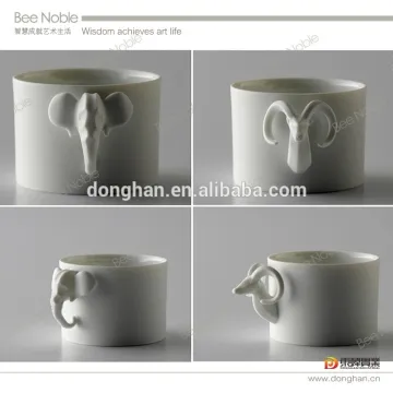 high quality white ceramic elephant mug with low price