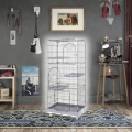 AIBIKE Metal Cat Cage Powder Coated Quadrate Pet Enclosure Plastic Tray Push-Up Closure Indoor Outdoor