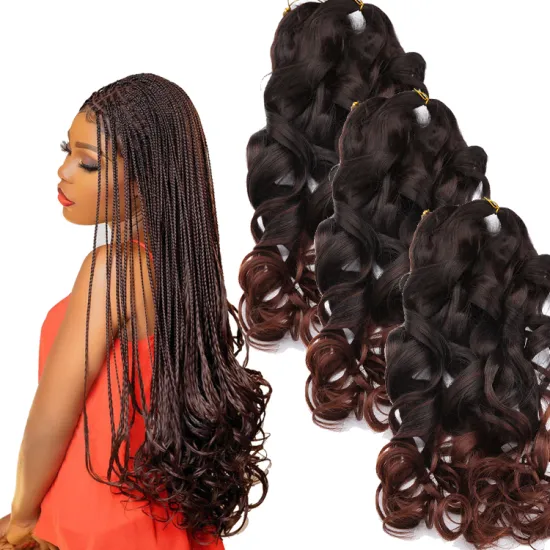 22 Inch 150G Spiral Curls Synthetic Loose Wave Spiral Curl Wavy Braiding Hair  French Curl Braids Yaki Hair Extensions  Bundles