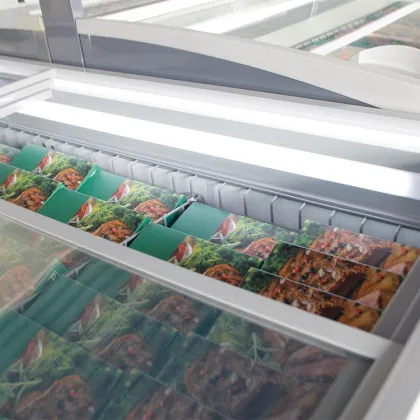 Commercial frozen food cabinet open top combined deep island cabinet freezer horizontal refrigeration equipment