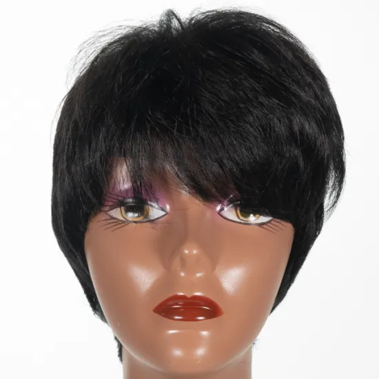 Short Curl Cuticle Aligned Machine Made Bob Wig Short Curl  Virgin  Hair Peruvian Human Hair Wigs for Black Woman