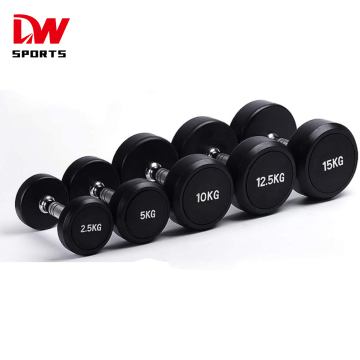 DW Sports 10kg Round Head Rubber Dumbbell - Durable Fitness Equipment