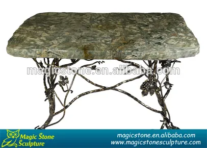 wrought iron marble top dining table
