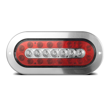 6.5 Inch Oval LED Trailer Tail Lights with 23 LEDs - Red Stop Turn Brake Tail Running Lights