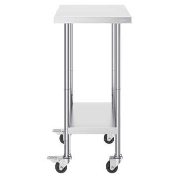 stainless steel work table with wheels Stainless steel dining table with wheels for kitchen Factory
