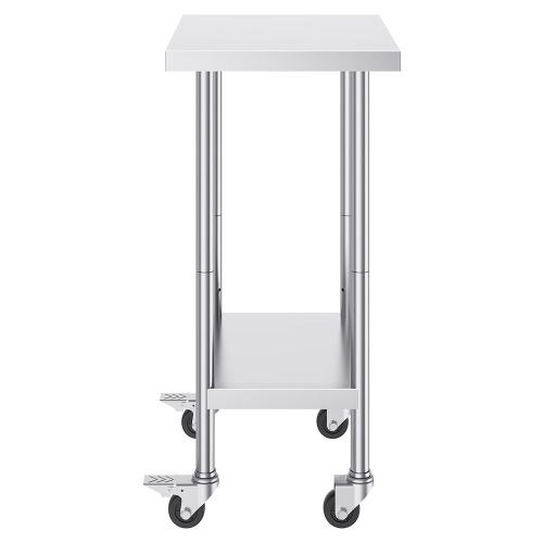 stainless steel work table with wheels Stainless steel dining table with wheels for kitchen Factory