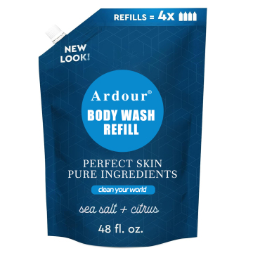 1420 ML Private Label 4-in-1 Cleaning Refill: Bubble Bath, Body Wash, Facial Cleansing, Shampoo & Shower Gel with Sea Salt