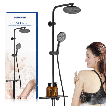 23cm Matte Black High-Pressure Shower Head with 5 Functions