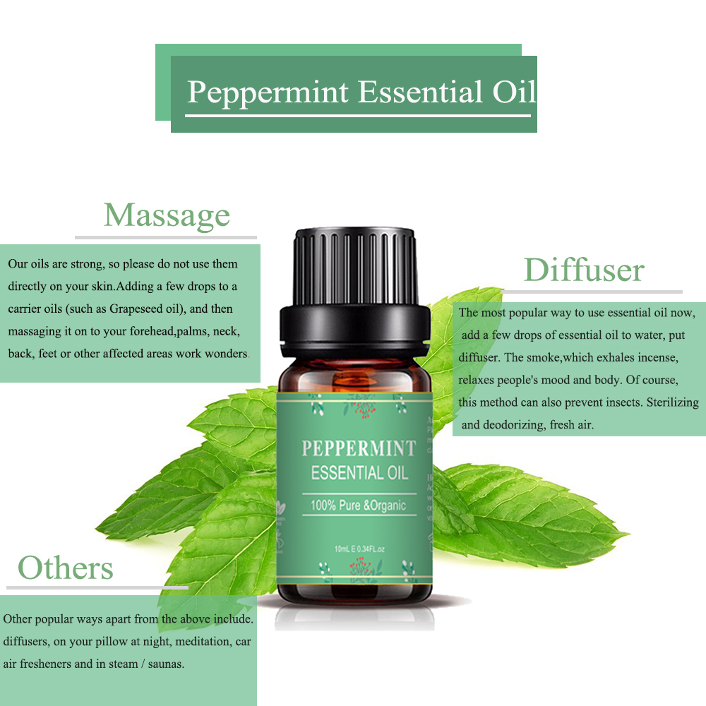 Massage Organic Peppermint Essential Oils For Body Skincare