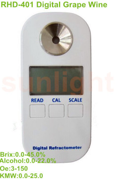 RHD-401 Digital Grape Wine OE Beverage Refractometer, Brix/Alcohol/Oe/KMW 4 in 1 with ATC