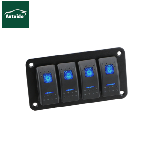 4Gang Rocker Switch Panel Aluminium Sakelar Sakel