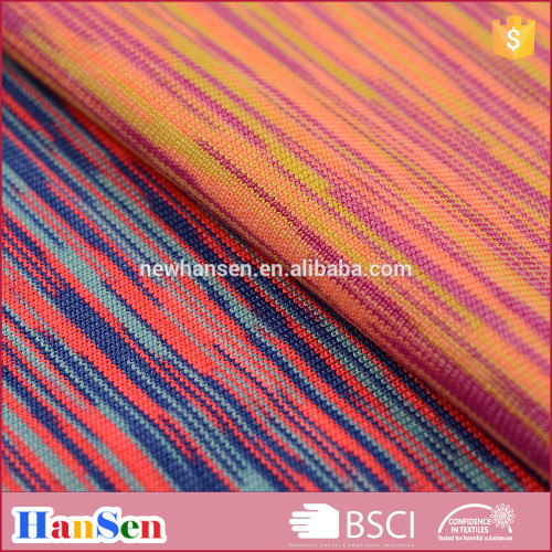 polyester/spandex space dye yarn fabric