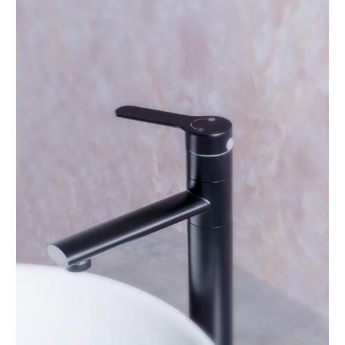 Above counter washbasin single-cold matte black basin faucet