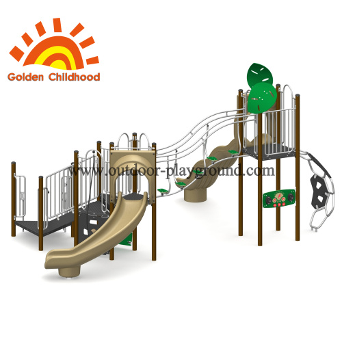 Forest Style Slide Peralatan Bermain Luar Ruangan Untuk Kesenangan