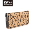 Custom Logo Women Dompet Long Zipper Vegan Cork Ladies Clutch Bags Card Holder Wallet