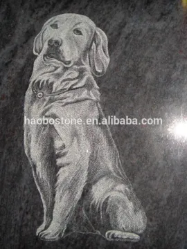 Animals sandblasted on granite stone
