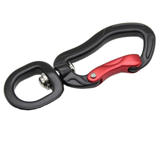 Compact Spring Lock Carabiner with Swivel Feature: Ideal for Dog Harnesses