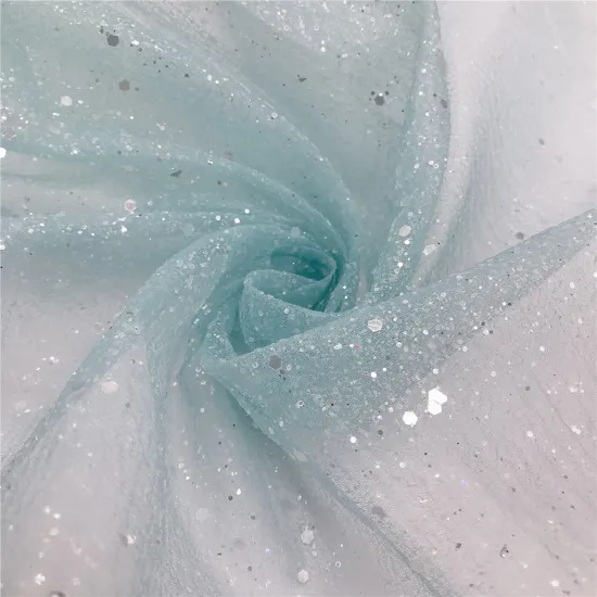 Tulle fabric with glitter and sequins for wedding