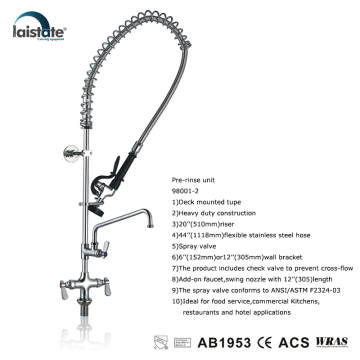 Commercial Kitchen Deck Mounted Pre-Rinse Unit With Add on Faucet (98001-2)