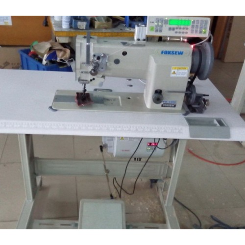 Máquina de coser de punto de cadeneta de alta resistencia con alimentación al unísono de doble aguja
