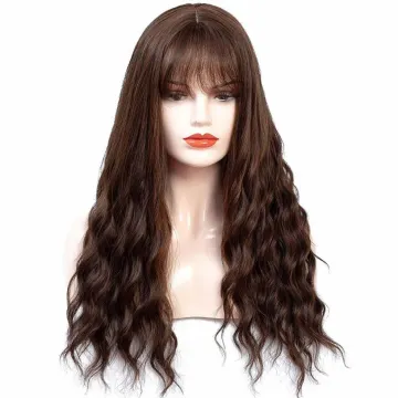 MYZYR 28 inch Synthetic for Women Natural Looking Machine Made Grey brown  Hair Replacement  for Party Cosplay Body Wavy Wig