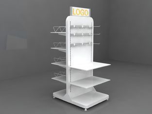 Supermarket, Convenience Store Metal Display Racks Two Sided Shelving For Cosmetic Product