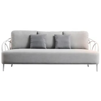 Gray Aluminum Frame Waterproof Fabric Cushion Outdoor Lounge Sofa: 3 Seater Garden Furniture