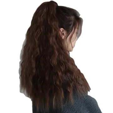 Long Clip In Synthetic Ponytail Heat Resistant Fiber Hair Extension Wrap Around Hairpiece Curly Straight Pony Tail