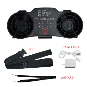 OEM Portable Rechargeable Fan with 10000mAh Battery, Waist Clip & Power Bank - Ideal for Outdoor Work
