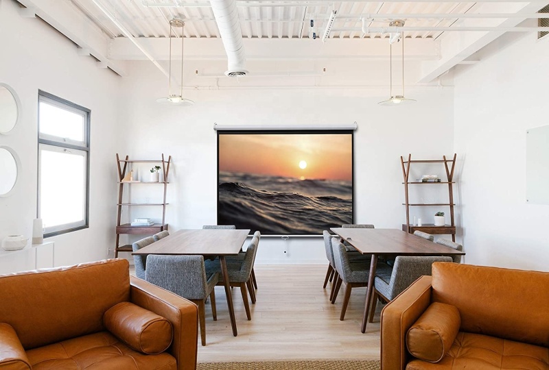 4K movie Manual ceiling hanging projector screen