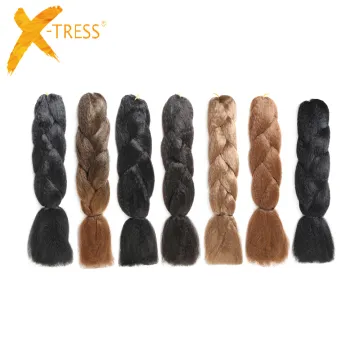 X-TRESS Synthetic Hair Extensions Jumbo Braids 24inch Long Locks Braiding Black Hair Crochet Boxed Braid