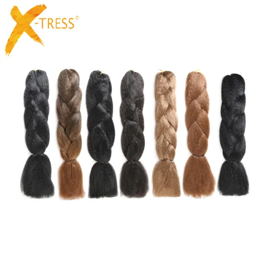 X-TRESS Synthetic Hair Extensions Jumbo Braids 24inch Long Locks Braiding Black Hair Crochet Boxed Braid