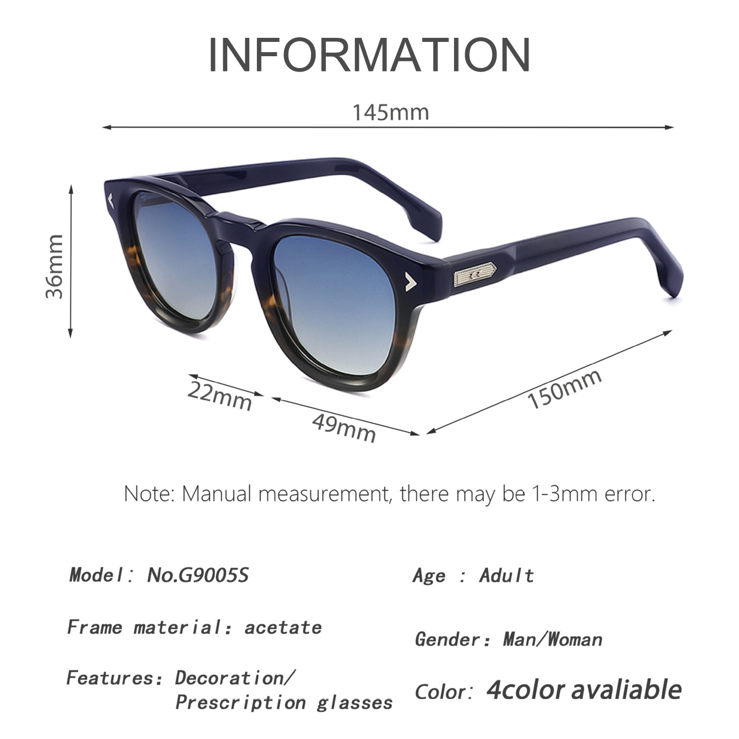 Round Acetate Sunglasses