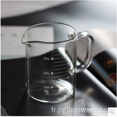 Tasse à boire en verre transparent avec poignée de 350 ml