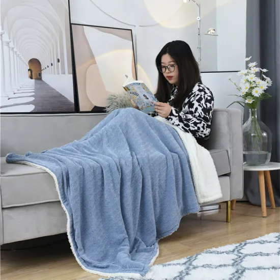 Customized Color Winter Fluffy Cozy Sherpa Acrylic Fleece Throw Super Soft Blankets