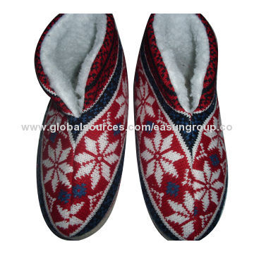 Warm winter house shoes, fake sheepskin lining