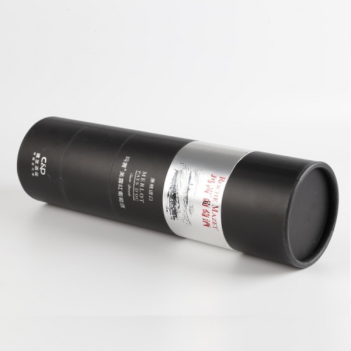 Foil Stamping Logo Custom Cylinder Tube Wine Box