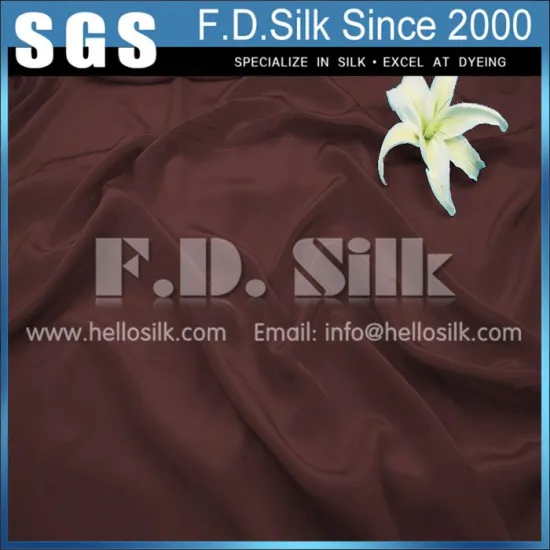 12MM Silk Crepe De Chine Width 45" Brown No.41 Color