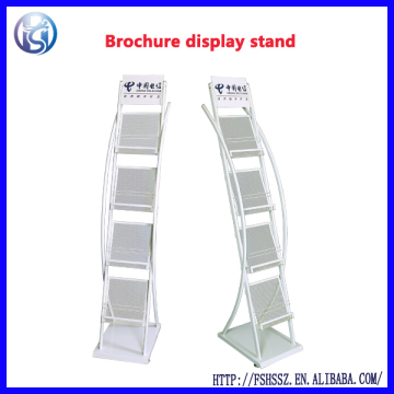 Freestanding customized metal wire magazine holder display shelf
