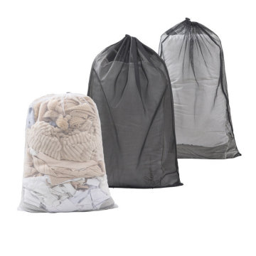 Wholesale Bulk White and Black Polyester Mesh Laundry Bags with Logo - Affordable Large Capacity Washing Bag