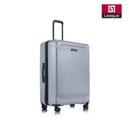 Silver Business PC ABS Spinner Expandable Suitcase