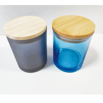 Tazza in vetro colorata e alla moda, con coperchio in bambù