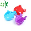 Hình dạng cá trẻ em Silicone Coin Purse mà không có dây kéo