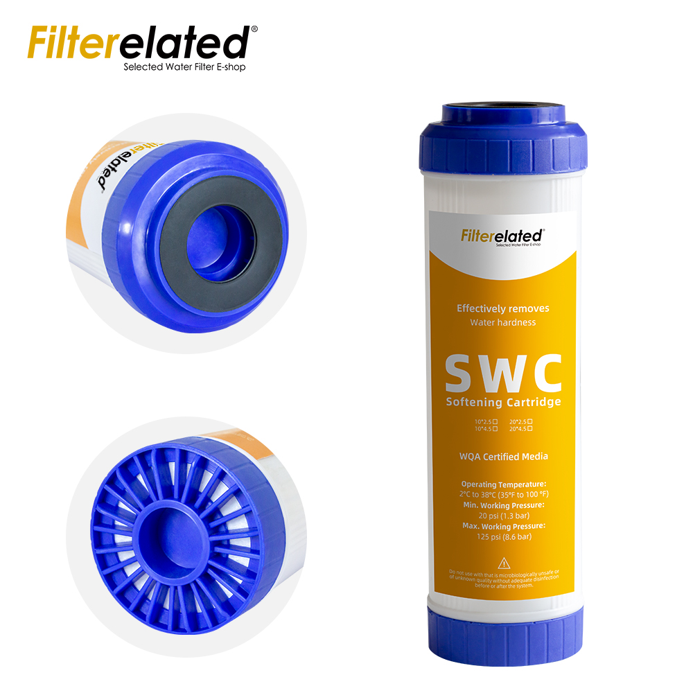 Filterelierte Brand 10 -Zoll -nachfüllbare Kation Wasserweichung Filter Ionen Austauschharz Wasserfilterpatrone 10*2,5