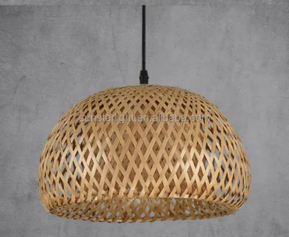 Modern Handmade Rattan Wooden Bird Nest Pendant Lamp