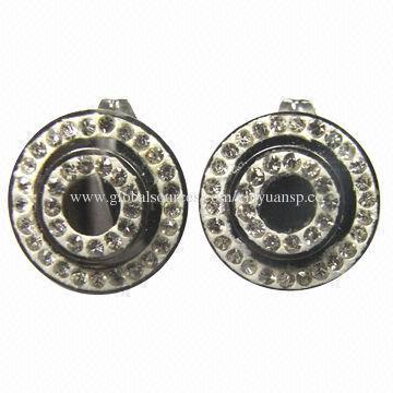CZ Jewelry Stainless Steel Earrings, Nickel and Lead-free