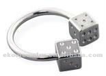 Circular Barbell Horseshoes With Two Steel Dice Body Jewelry