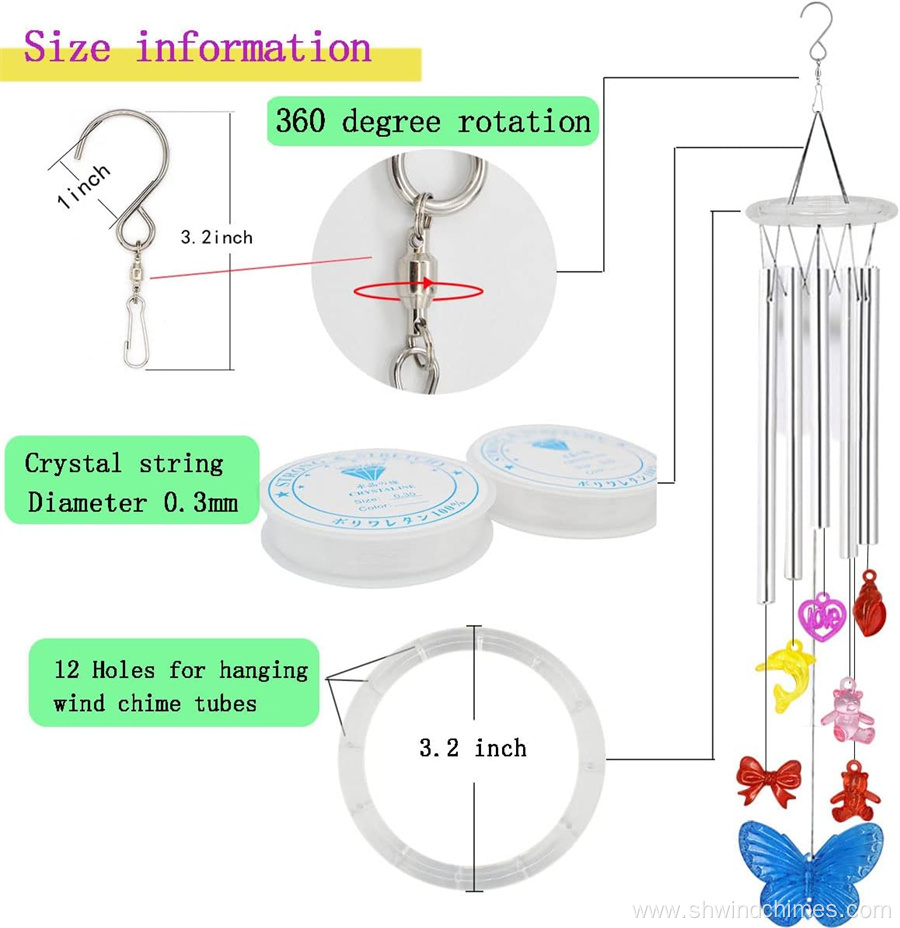 Acrylic Wind Chime Pendant for Adults and Kids Art